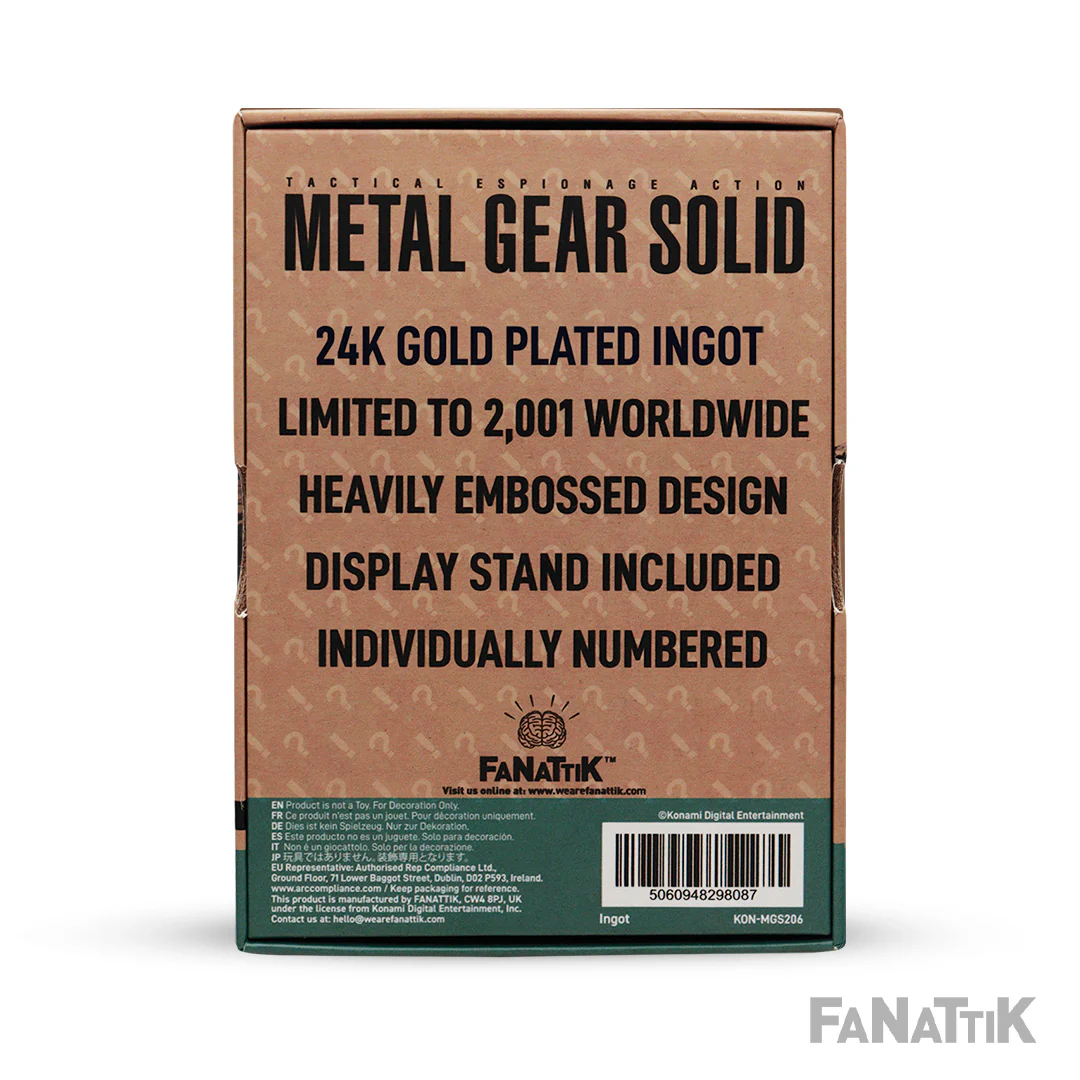 Metal Gear Solid 2: 24k Gold Plated Raiden Ingot - Image 5