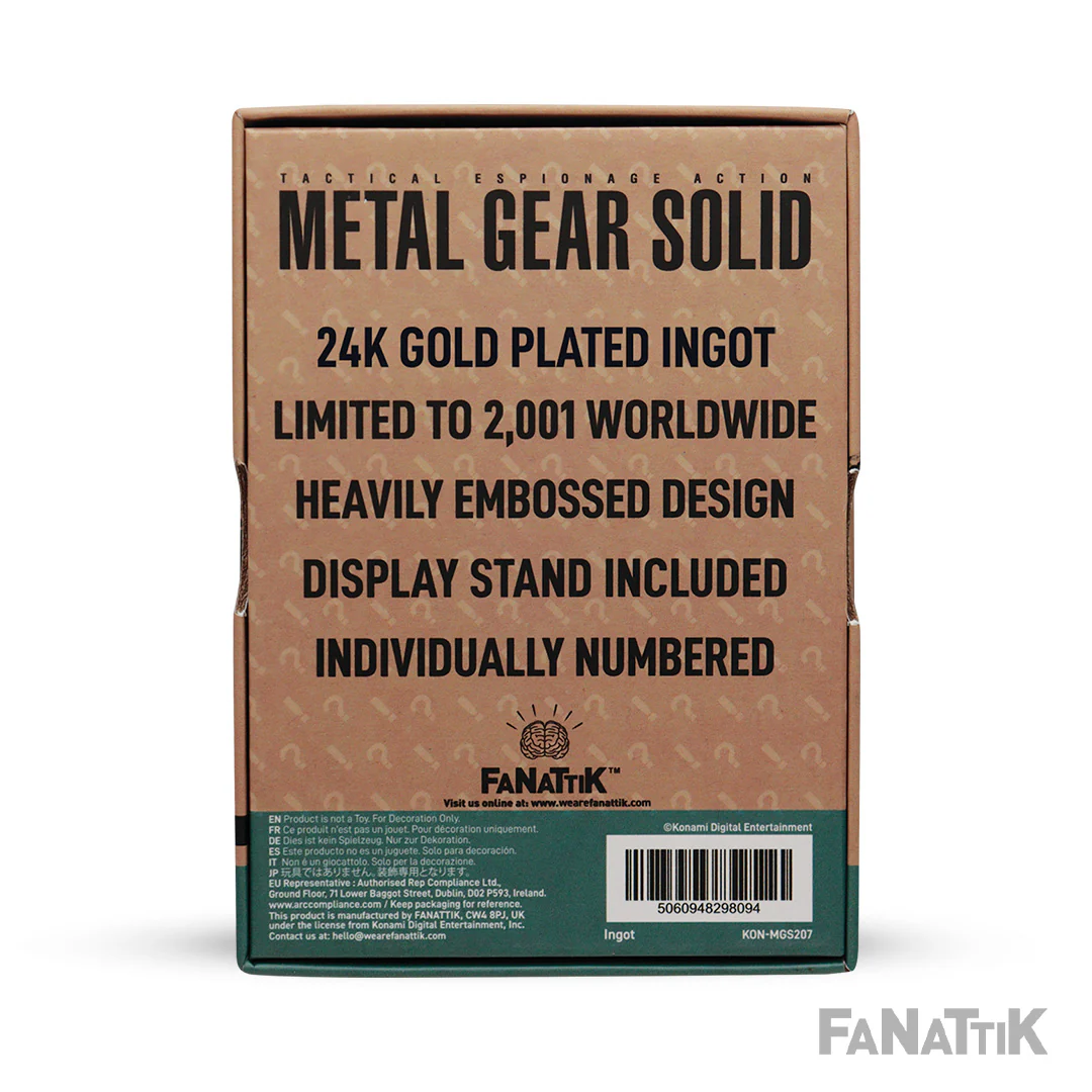 Metal Gear Solid 2: 24k Gold Plated Snake Ingot - Image 5